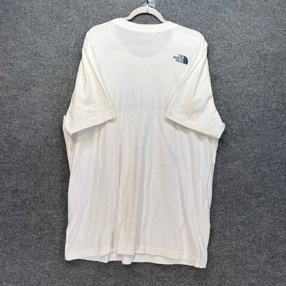 The North Face Tshirt Mens XXL White Mountain‎ Graphic Stripe Crew Neck Casual
